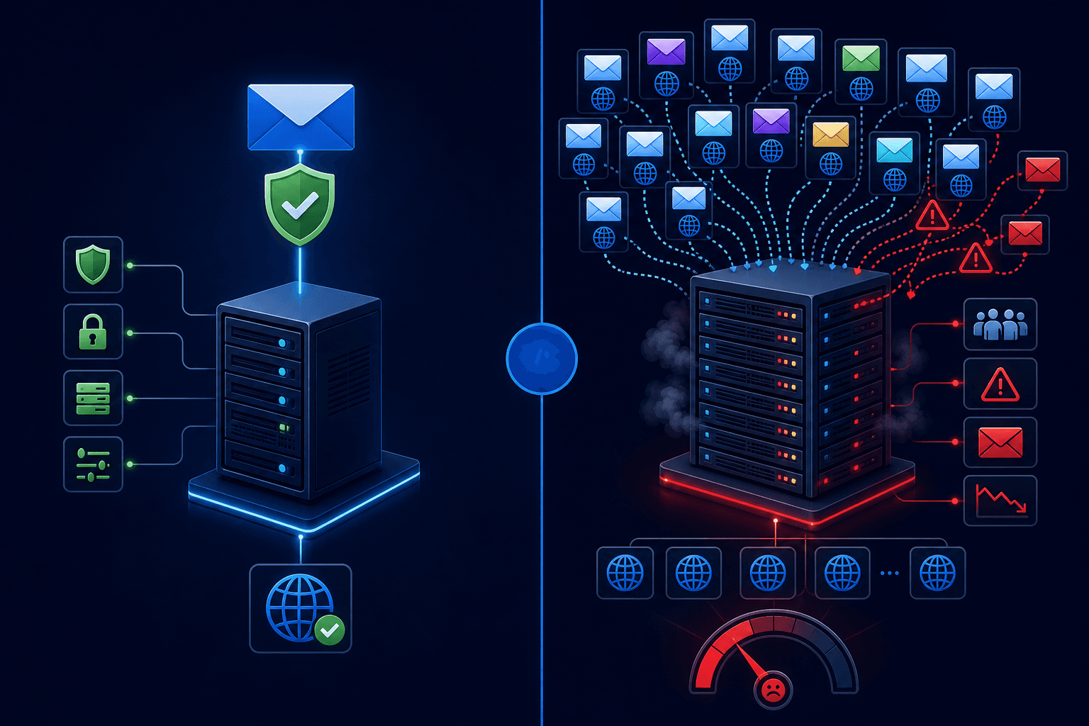 Comparison of self-hosted dedicated email vs shared email infrastructure