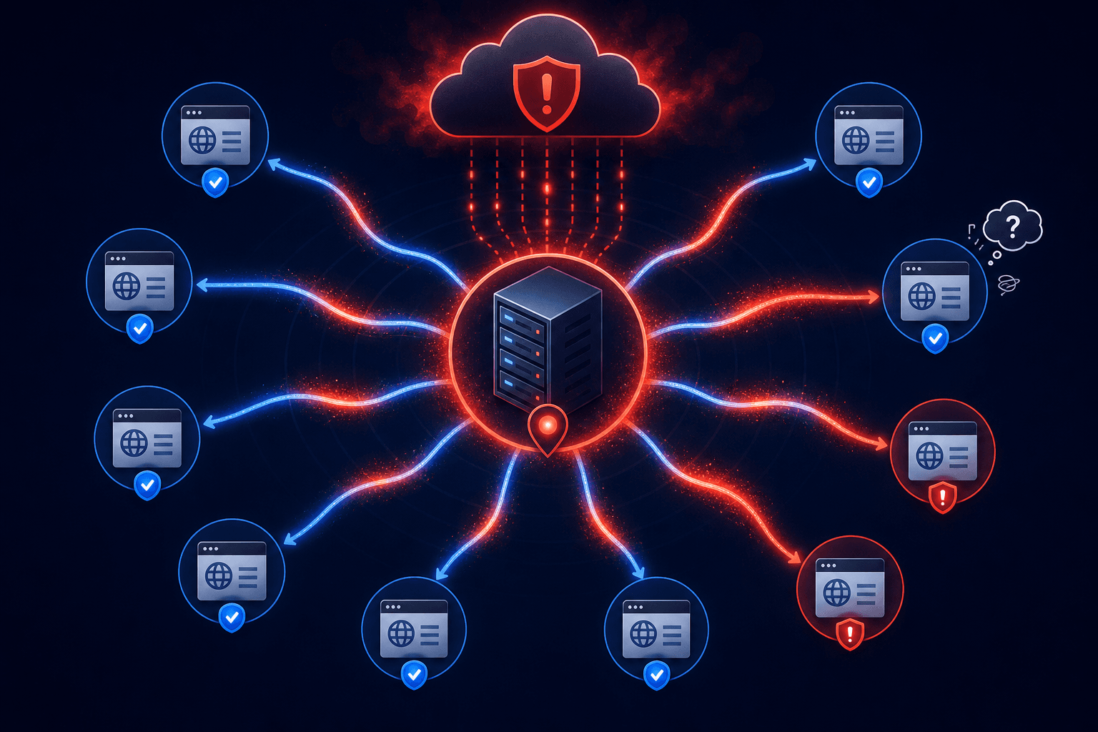 Diagram showing how shared IP reputation works across multiple senders