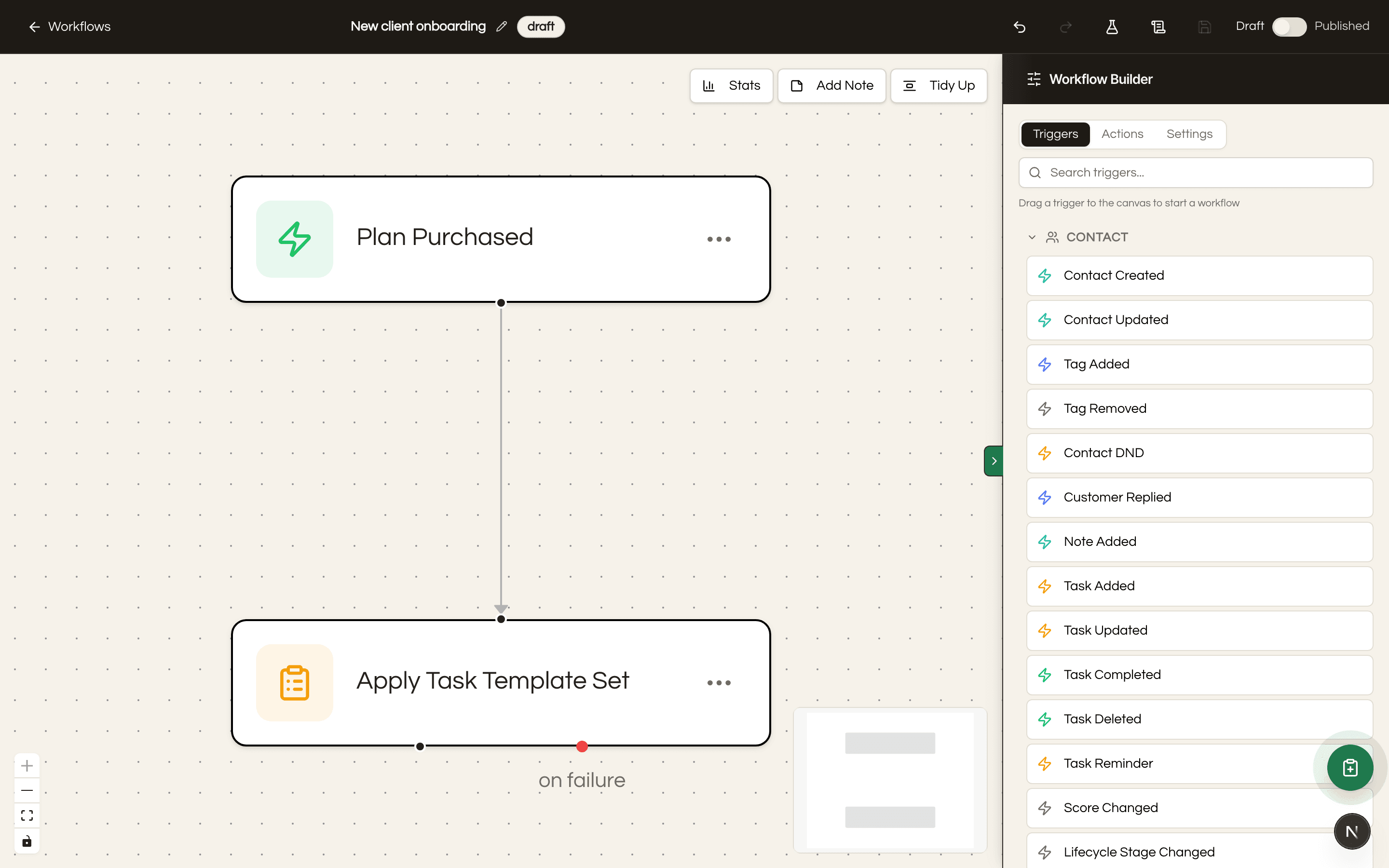The sale kicks off the onboarding on its own