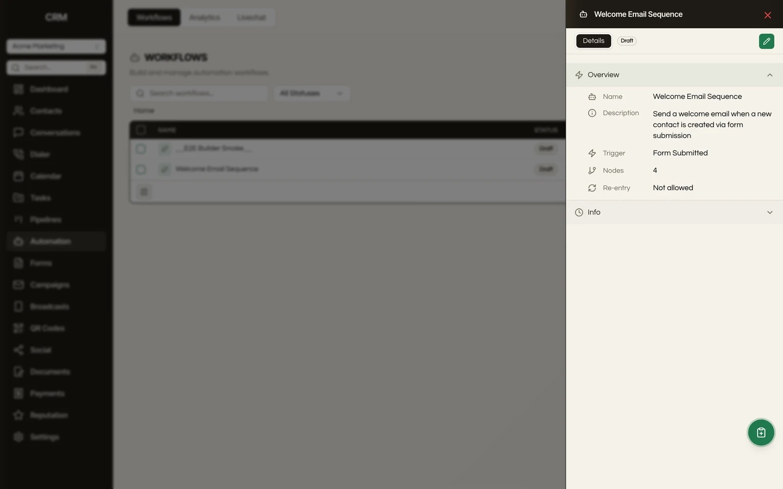 The Workflow Automation module in Seedly CRM